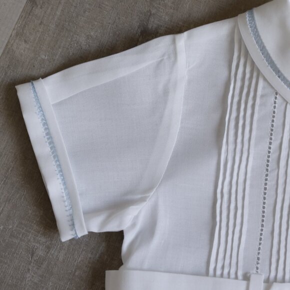 Feltman Brothers Boy's Heirloom White Romper Creeper RARE DESIGN Race Car NWT - Picture 4 of 4